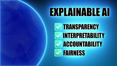 Explainable AI (XAI) - Neon text on blue background Stock Footage 302481965