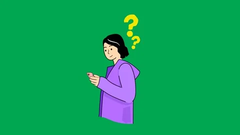 Explainer Animation of Women Seeking  for the Answer on Green Screen Vidéo 336917304