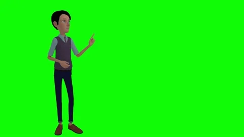 Explainer Green Screen  3D Character Stock Footage 198211921