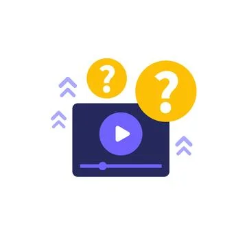 Explainer video icon, flat vector Illustrazione stock
