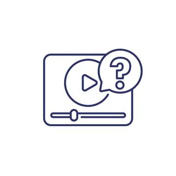 Explainer video icon, line vector Illustrazione stock
