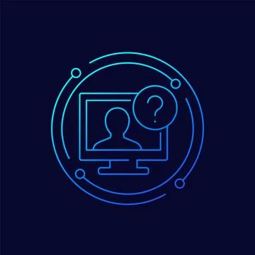 Explainer video, instruction line vector icon Illustrazione stock