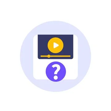Explainer video, round vector icon Illustrazione stock