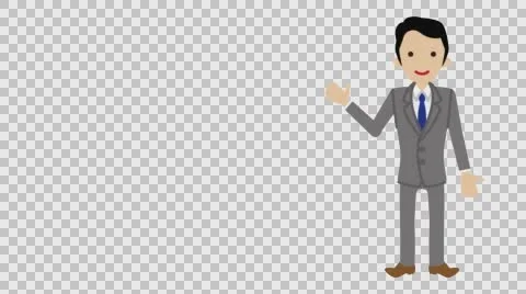 Explaining Businessman Loop-ready File -Alpha channel Stock Footage 60566740