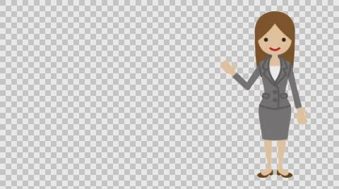 Explaining businesswoman-Loop-ready File -Alpha channel Stock Footage 60566820