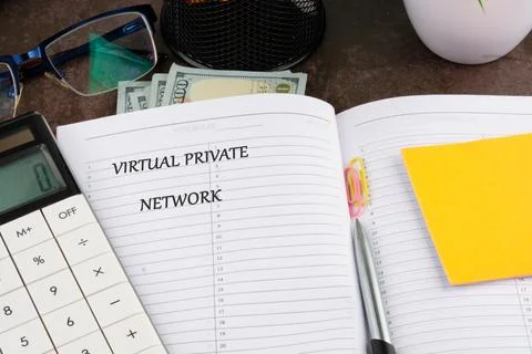 Explaining the concept of virtual private networks, focusing on technology an Stock Photos