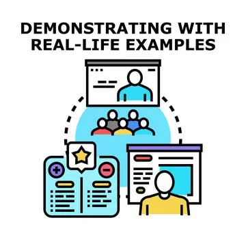Explaining concepts with real life examples during learning process Stock Illustration
