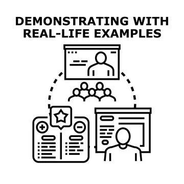 Explaining concepts with real life examples during learning process 库存插图
