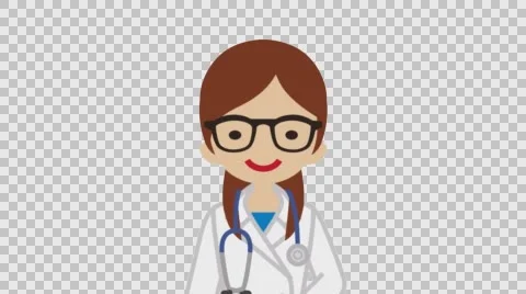 Explaining Doctor - Zoom Out - Alpha channel Stock Footage 60566755