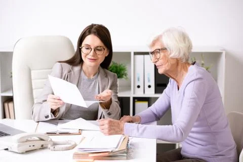Explaining document content Stock Photos