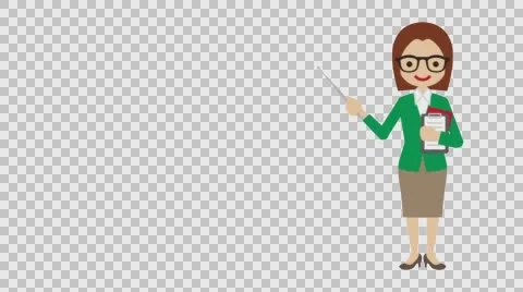 Explaining Female Teacher- Loop-ready File -Alpha channel Stock Footage 60567335