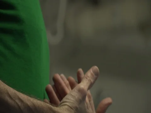 Explaining-hands-talking-green-tshirt-gestures Stock Footage 75757251