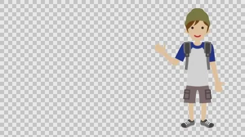 Explaining Male Student - cap - Loop-ready File -Alpha channel Video stock 60567497