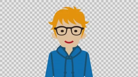 Explaining  Male Student - Eyeglasses - Alpha channel Video stock 59687381