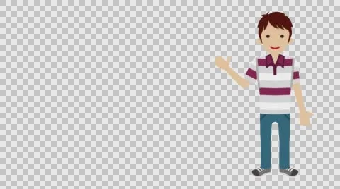 Explaining Male Student -Loop-ready File -Alpha channel Stock Footage 60567388