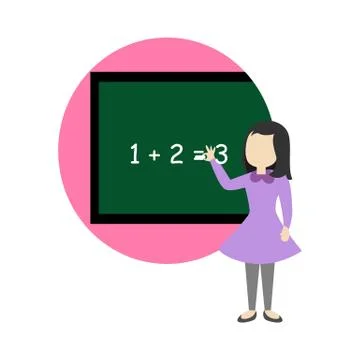 Explaining Math School Cartoon Graphic Illustration Design Иллюстрация