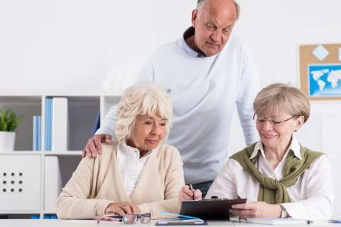 Explaining problem to fellow students Stock Photos
