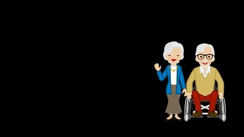 Explaining senior couple - Alpha channel file Stock Footage 72967766