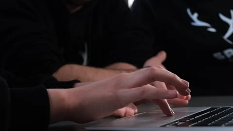 Explaining software, close up of trackpad view Stock Footage 259213703