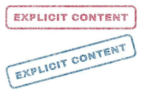 Explicit Content Text Textile Seal Stamp Watermarks Stock Illustration