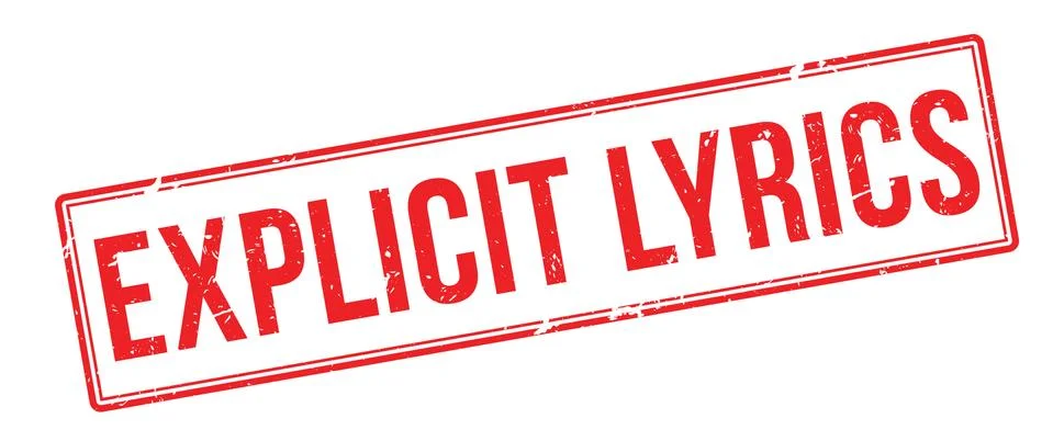 Explicit Lyrics red rubber stamp on white Illustration