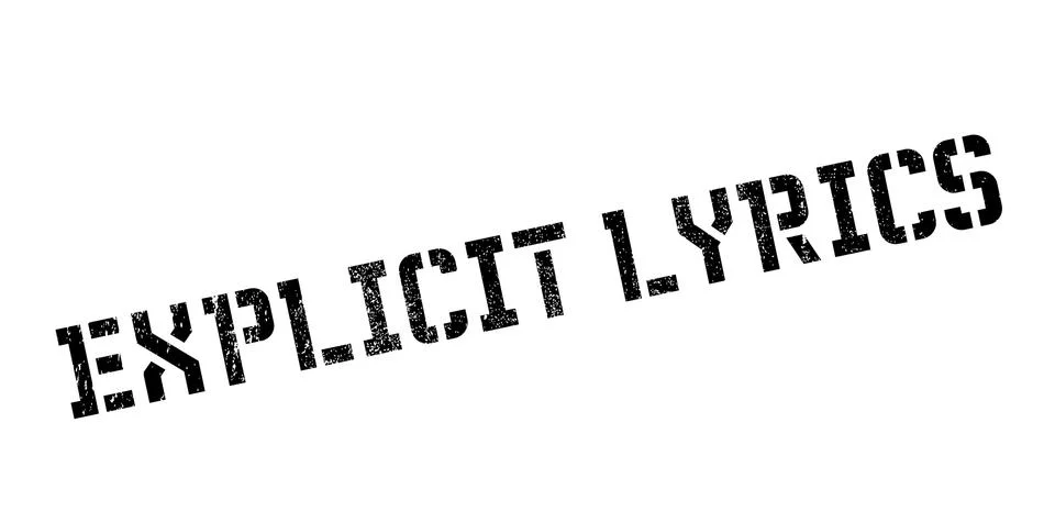 Explicit Lyrics rubber stamp Illustration