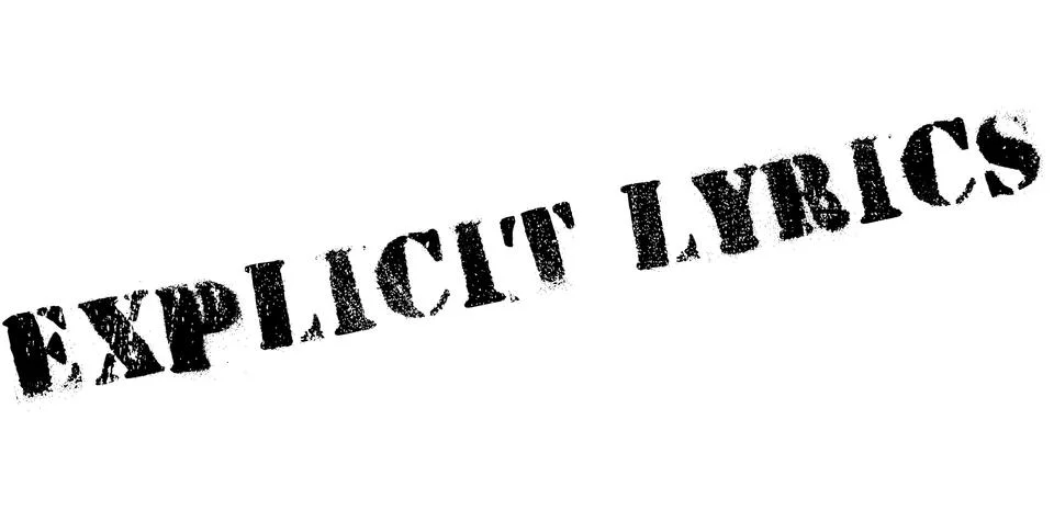 Explicit Lyrics rubber stamp Illustration