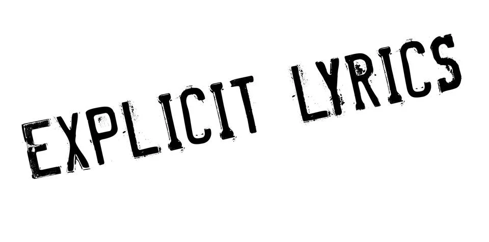 Explicit Lyrics rubber stamp Illustration