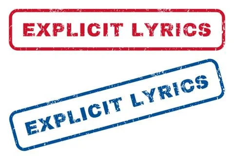 Explicit Lyrics Rubber Stamps Stock Illustration