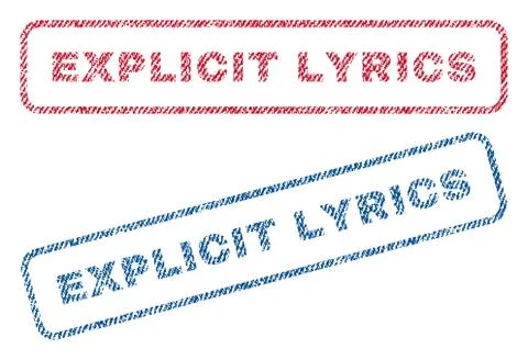 Explicit Lyrics Text Textile Seal Stamp Watermarks Illustration