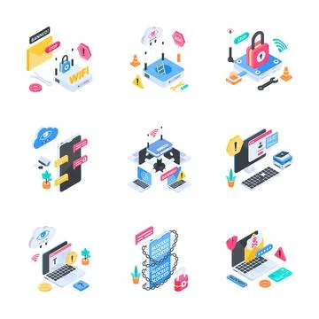 An explicit set of software programming and website engineering concepts Illustrazione stock
