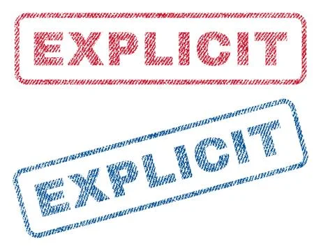 Explicit Text Textile Seal Stamp Watermarks Stock Illustration