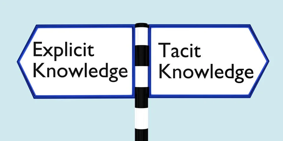 Explicit vs Tacit Knowledge concept Ilustración de archivo