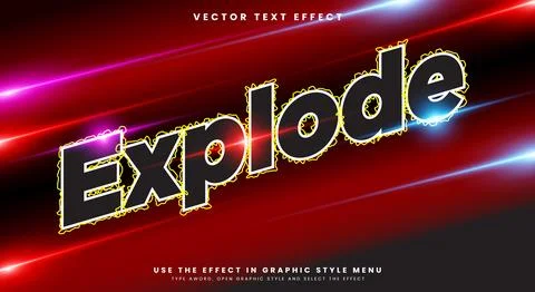 Explode 3D editable text effect Ilustración de archivo
