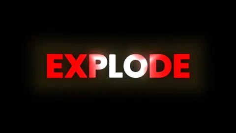 Explode Alert Text Animation Stock Footage 312860895