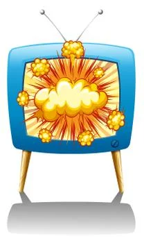 Explode and TV Stock Illustration
