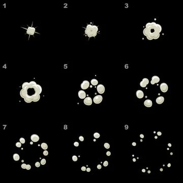 Explode Animation Sequence . Cartoon Explosion Frames. Vector Stock Illustration
