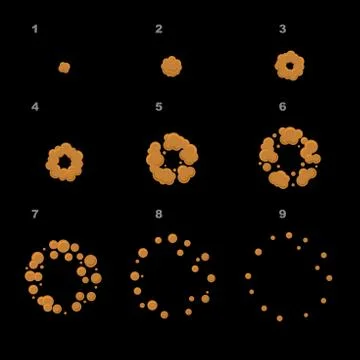 Explode Animation Sequence . Cartoon Explosion Frames. Vector 스톡 일러스트