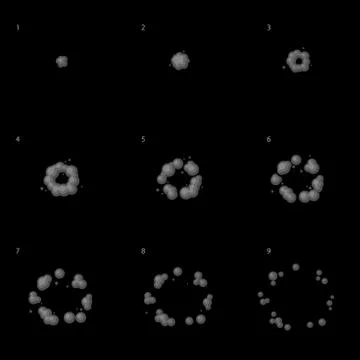 Explode Animation Sequence . Cartoon Explosion Frames. Vector Stockillustratie
