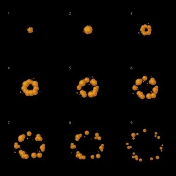 Explode Animation Sequence . Cartoon Explosion Frames. Vector 스톡 일러스트