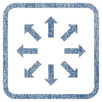 Explode Arrows Fabric Textured Icon Stock Illustration