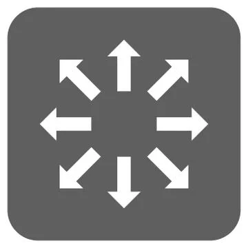 Explode Arrows Flat Squared Glyph Icon 스톡 일러스트