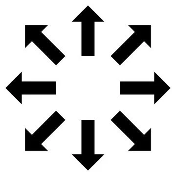 Explode Arrows Flat Vector Icon Stock Illustration