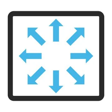 Explode Arrows Framed Glyph Icon Stockillustratie