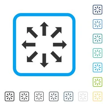 Explode Arrows Framed Vector Icon Illustrazione stock