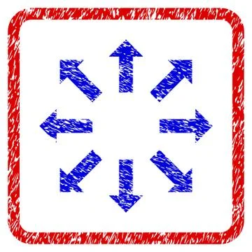 Explode Arrows Grunge Framed Icon Illustrazione stock