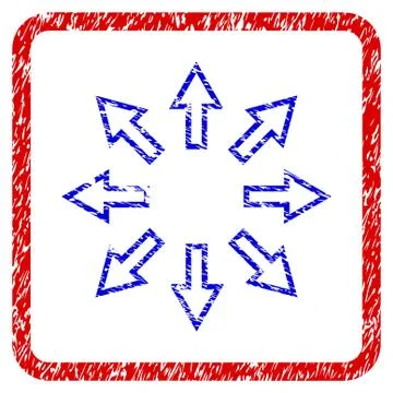 Explode Arrows Grunge Framed Icon 스톡 일러스트