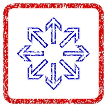 Explode Arrows Grunge Framed Icon 스톡 일러스트