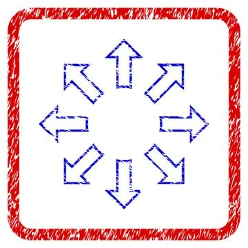 Explode Arrows Grunge Framed Icon 스톡 일러스트