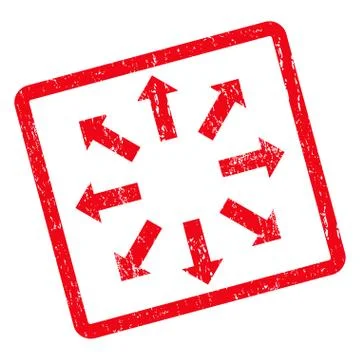 Explode Arrows Icon Rubber Stamp Stock Illustration
